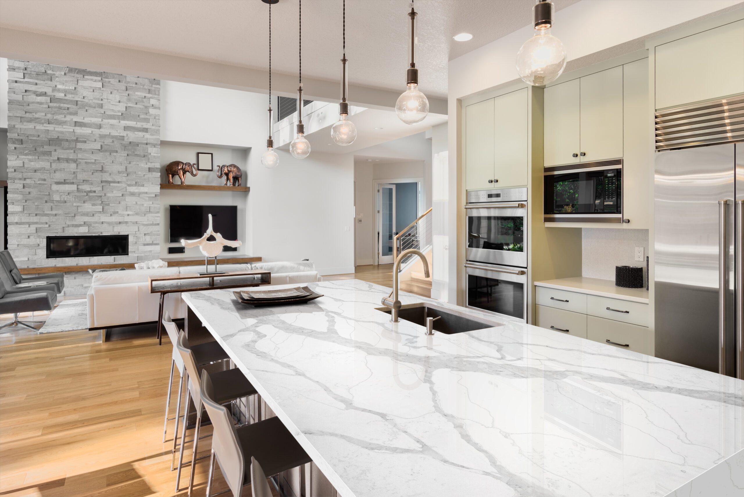 Worktop warehouse kitchen island quartz stone